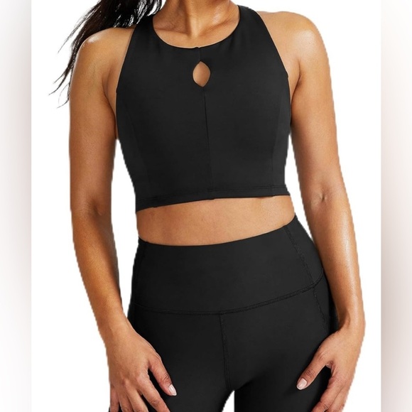 Peloton Black Racer Back Sports Bra w/Back Pocket Pouch Women’s Size Large - Picture 1 of 13